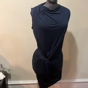 AQAQ Draped navy dress